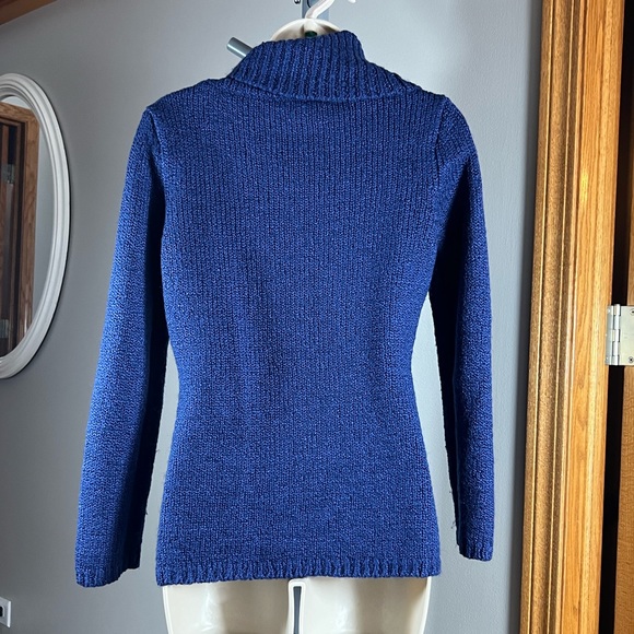 New York and Co Small Blue Cowlneck Sweater - Picture 4 of 5
